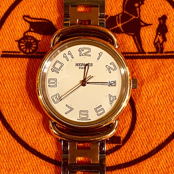 🛑SOLD🛑 ⏰⏱🕰Authentic Hermes Two Tone Clipper Watch - Picture 4 of 16